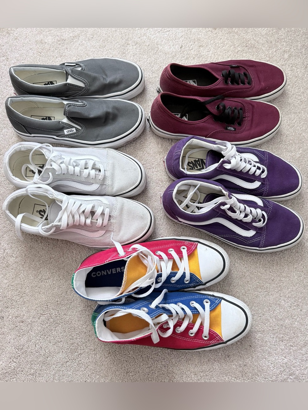Vans  Sneakers Lot - Gray, Burgundy, White, Purple, Multicolor